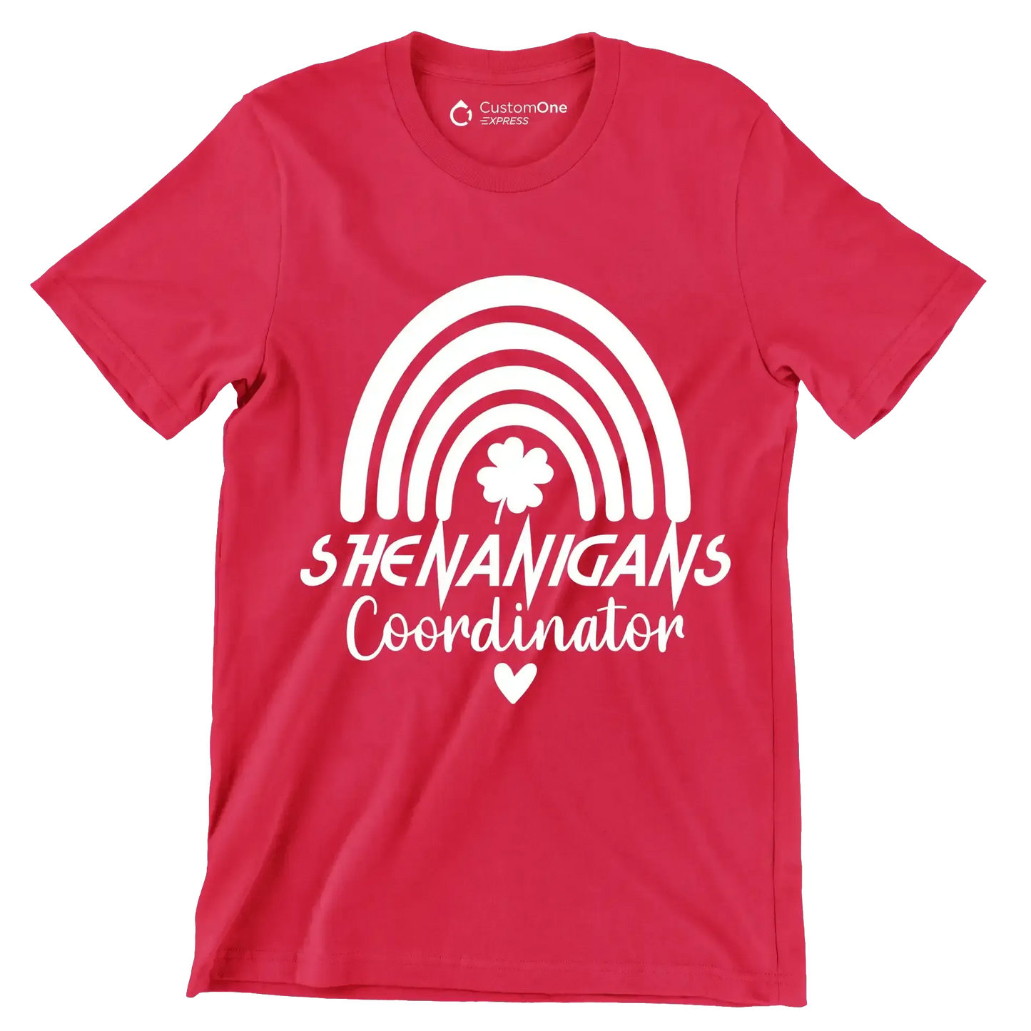 Shenanigans Coordinator - St. Patrick's Day T-Shirt-Red-S-Custom One Express
