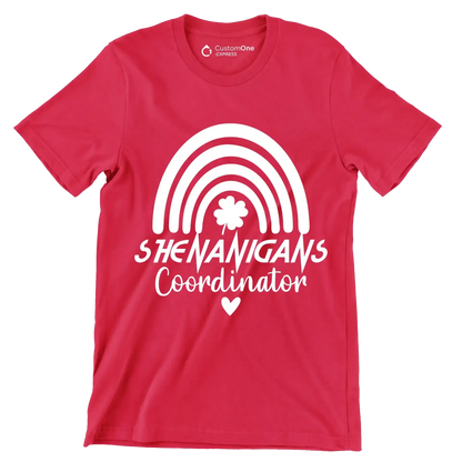 Shenanigans Coordinator - St. Patrick's Day T-Shirt-Red-S-Custom One Express