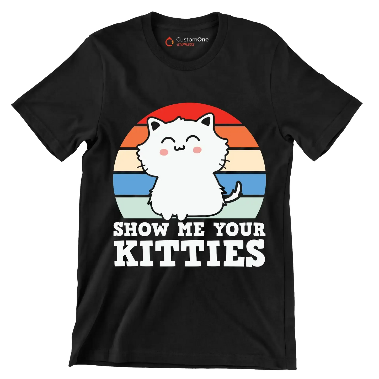 Show me Your Kitties Cat - Cat Themed T-Shirt-Black-S-Custom One Express