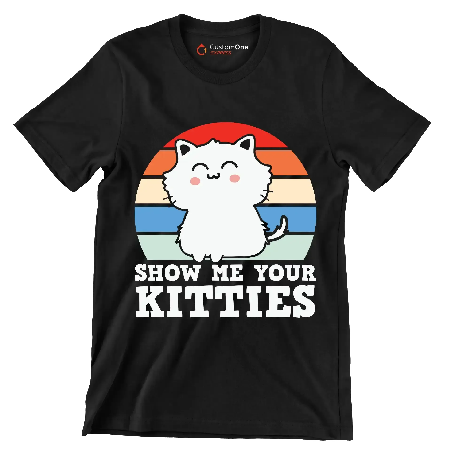 Show me Your Kitties Cat - Cat Themed T-Shirt-Black-S-Custom One Express