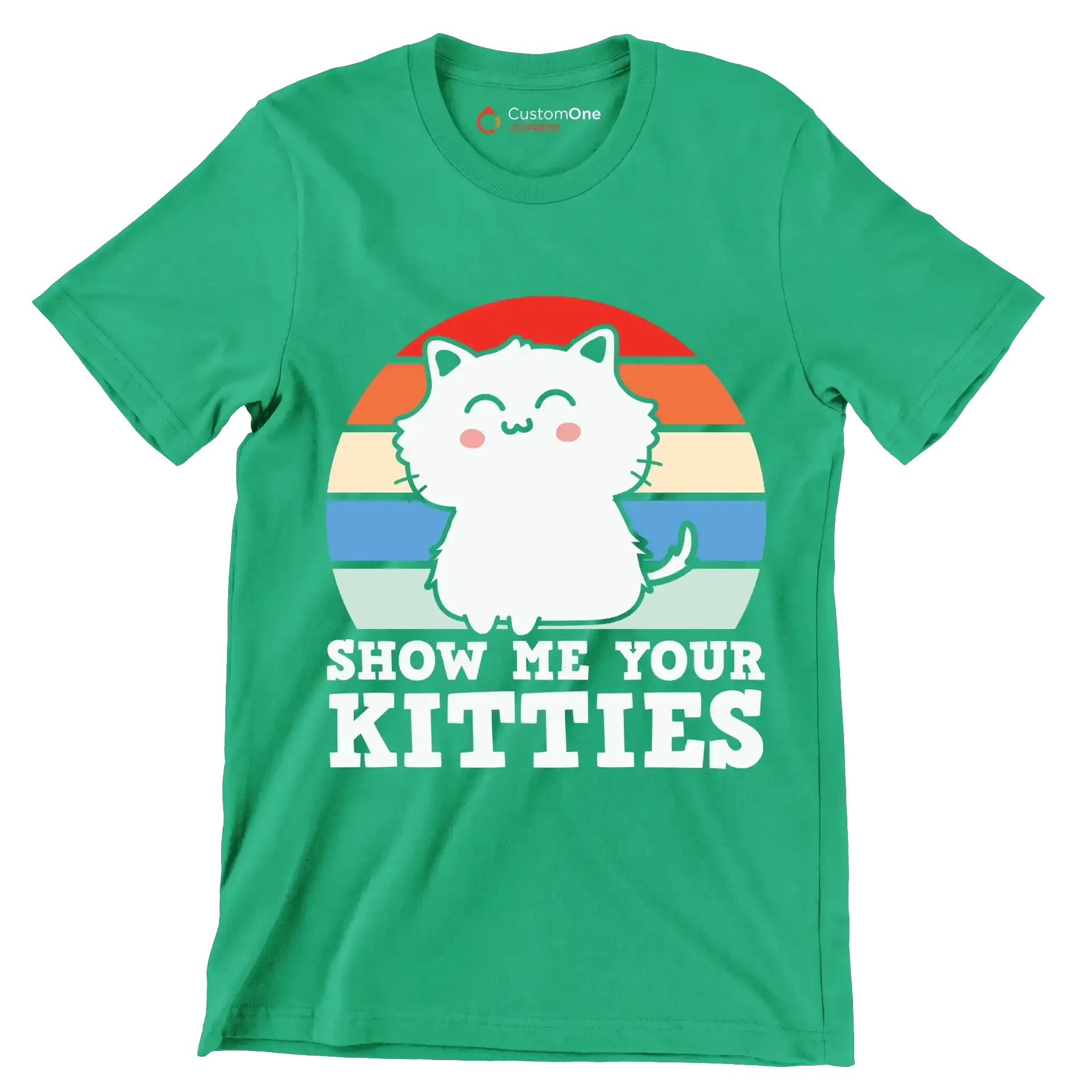 Show me Your Kitties Cat - Cat Themed T-Shirt-Green-S-Custom One Express