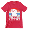 Show me Your Kitties Cat - Cat Themed T-Shirt-Red-S-Custom One Express
