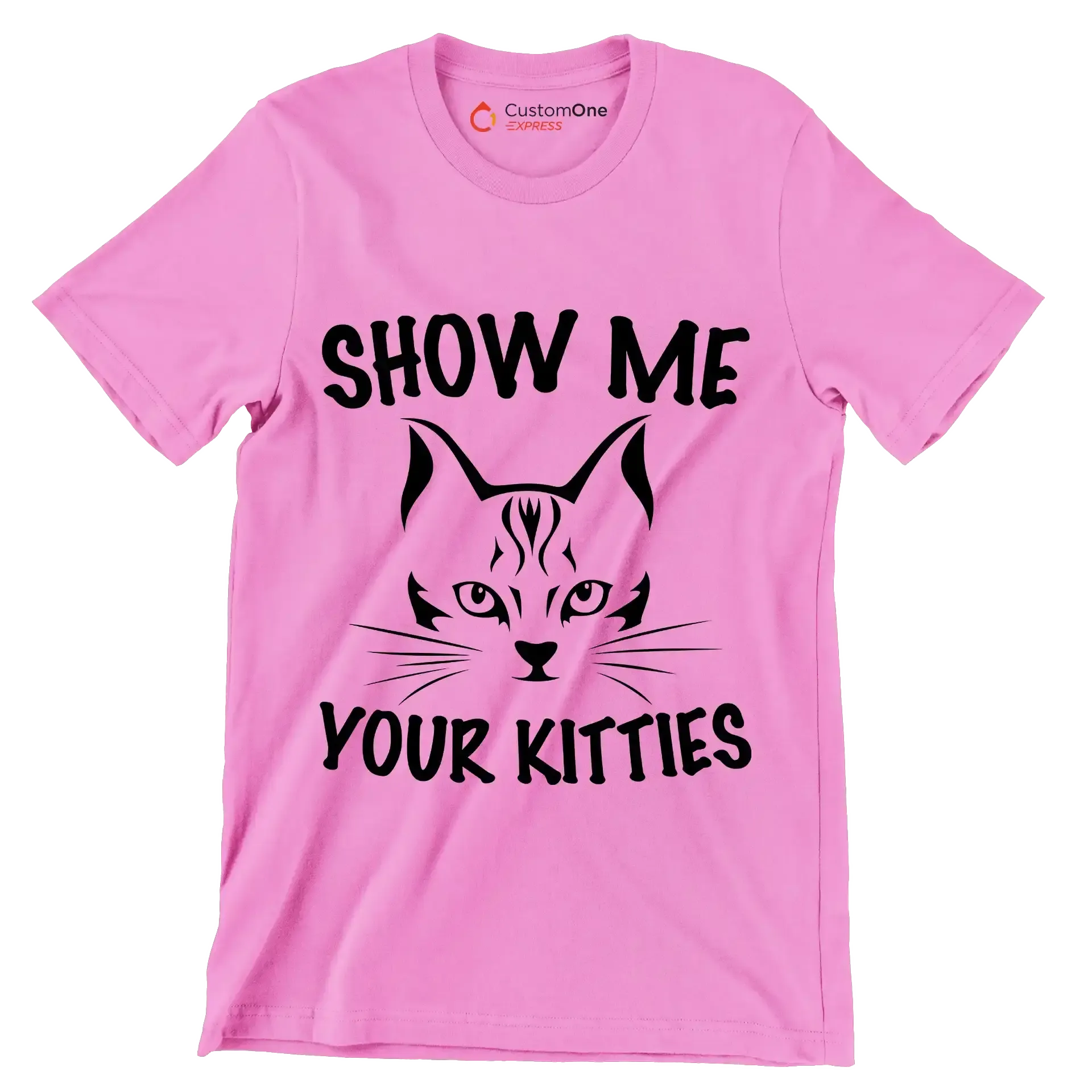 Show me your kitties - Cat Themed T-Shirt-Pink-S-Custom One Express