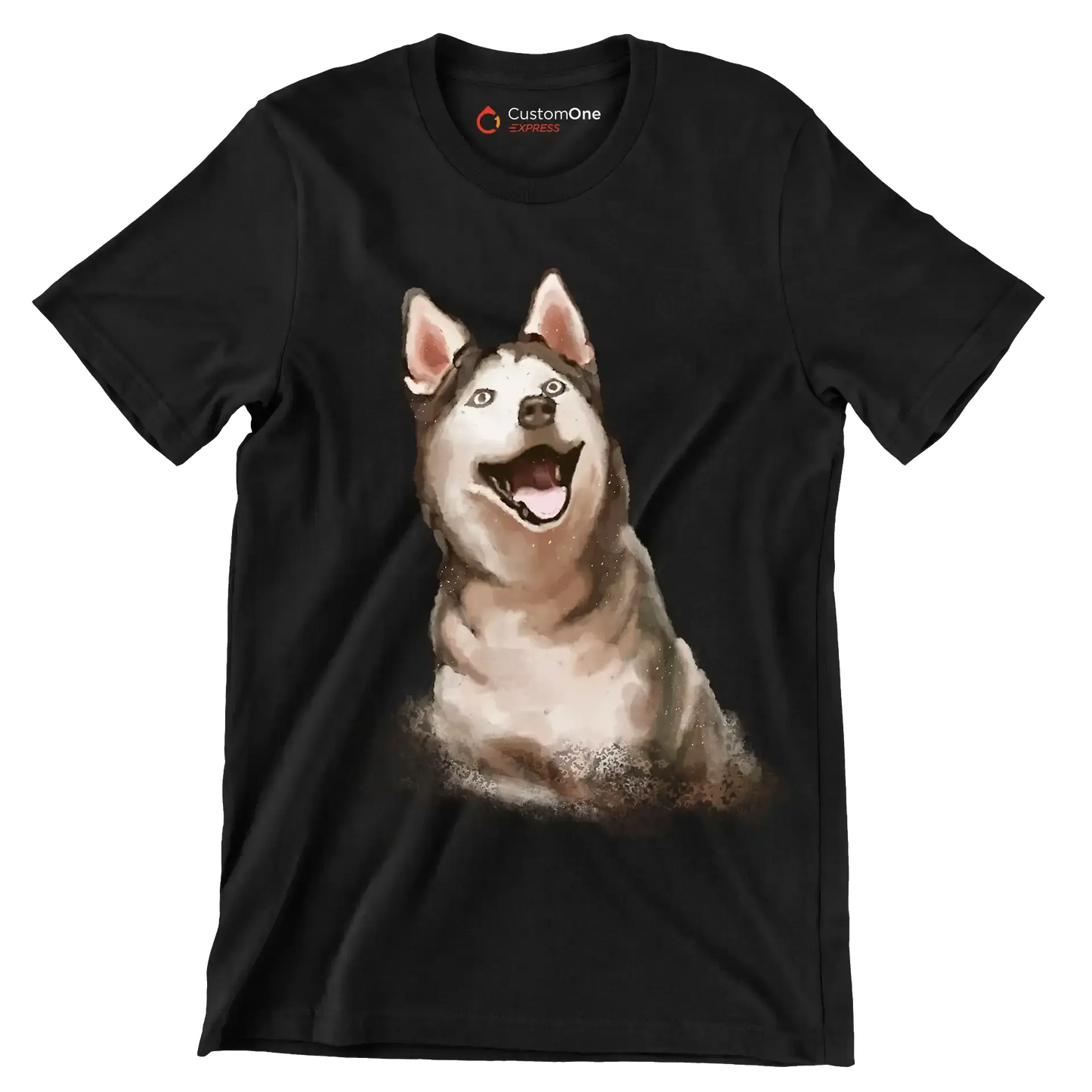 Siberian_Husky - Dog Themed T-Shirt-Black-S-Custom One Express