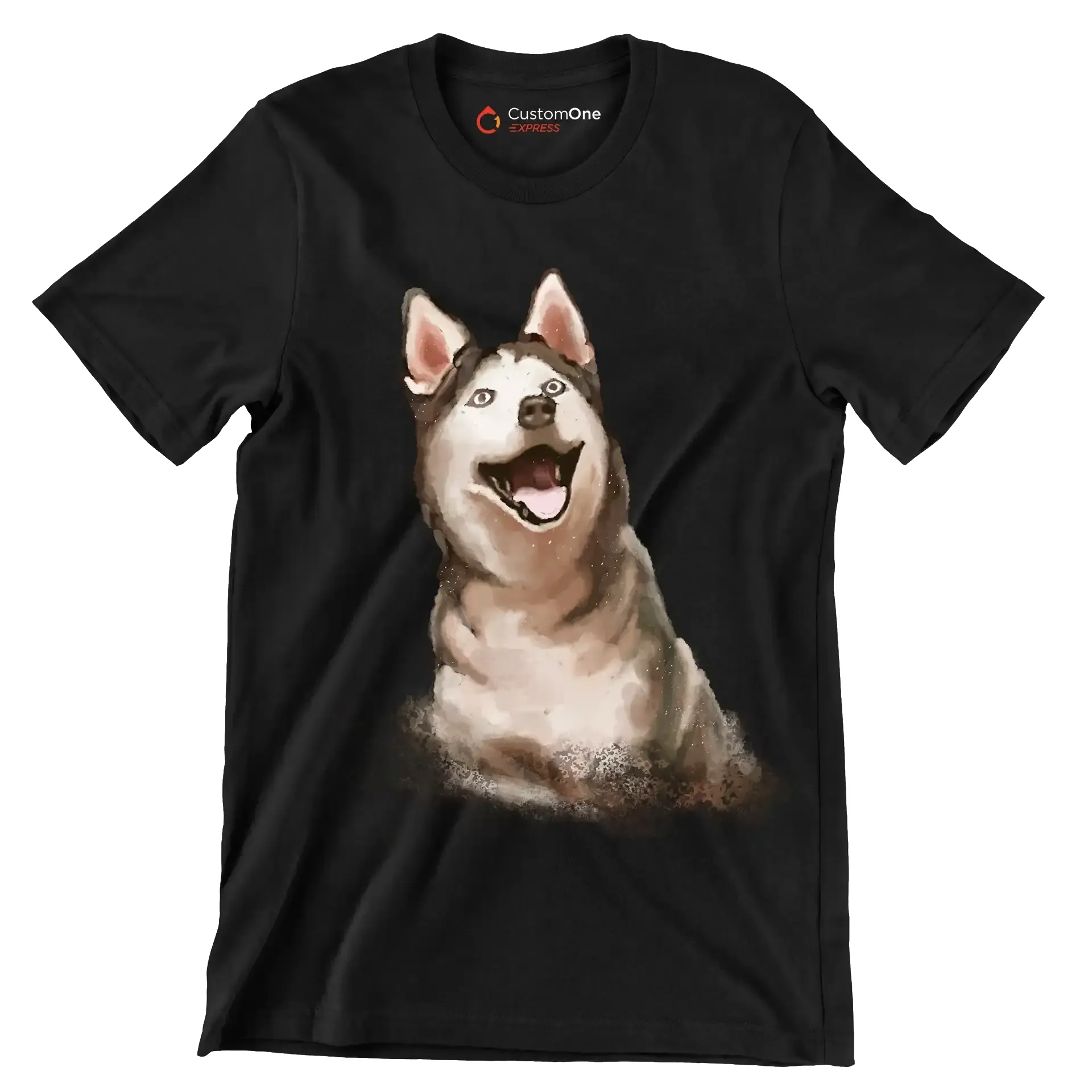 Siberian_Husky - Dog Themed T-Shirt-Black-S-Custom One Express