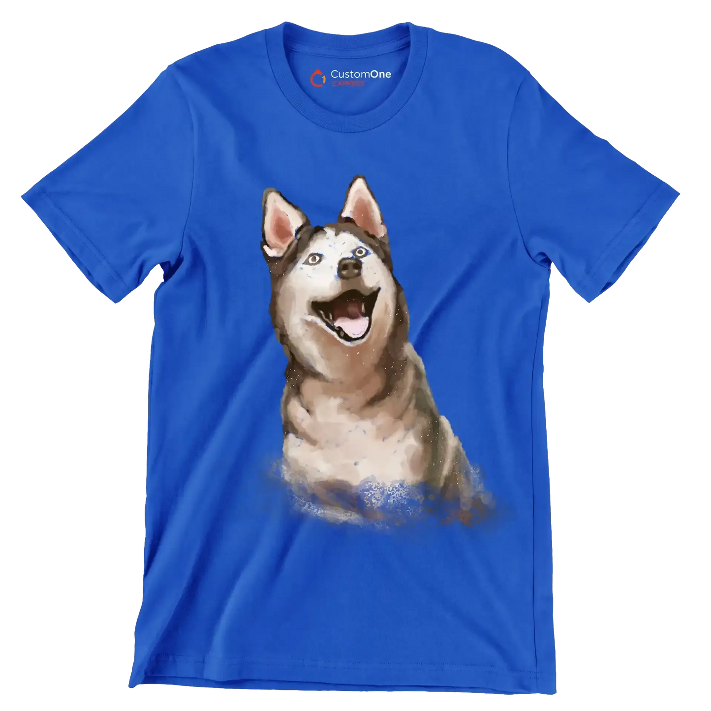 Siberian_Husky - Dog Themed T-Shirt-Blue-S-Custom One Express