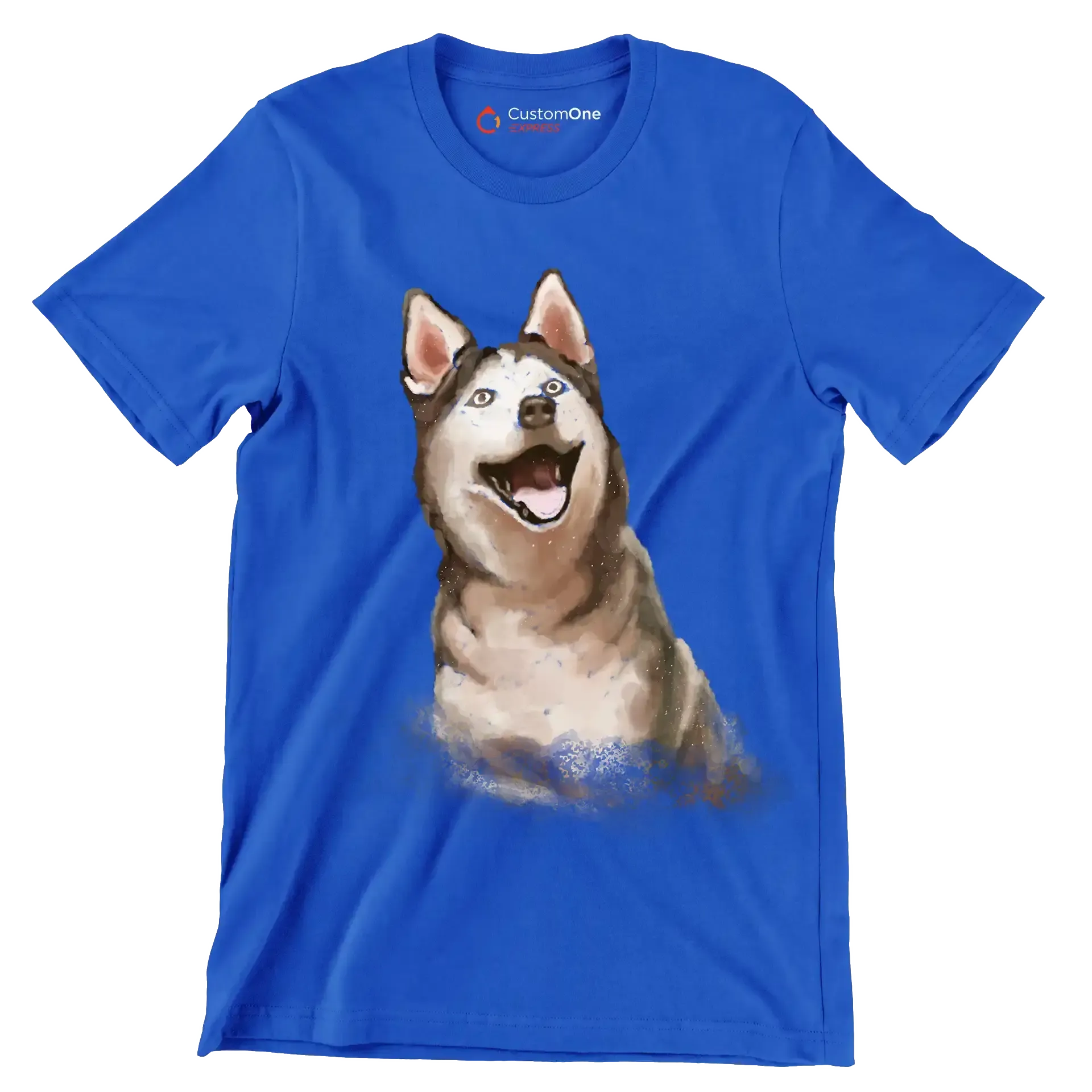 Siberian_Husky - Dog Themed T-Shirt-Blue-S-Custom One Express