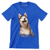 Siberian_Husky - Dog Themed T-Shirt-Blue-S-Custom One Express