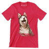 Siberian_Husky - Dog Themed T-Shirt-Red-S-Custom One Express