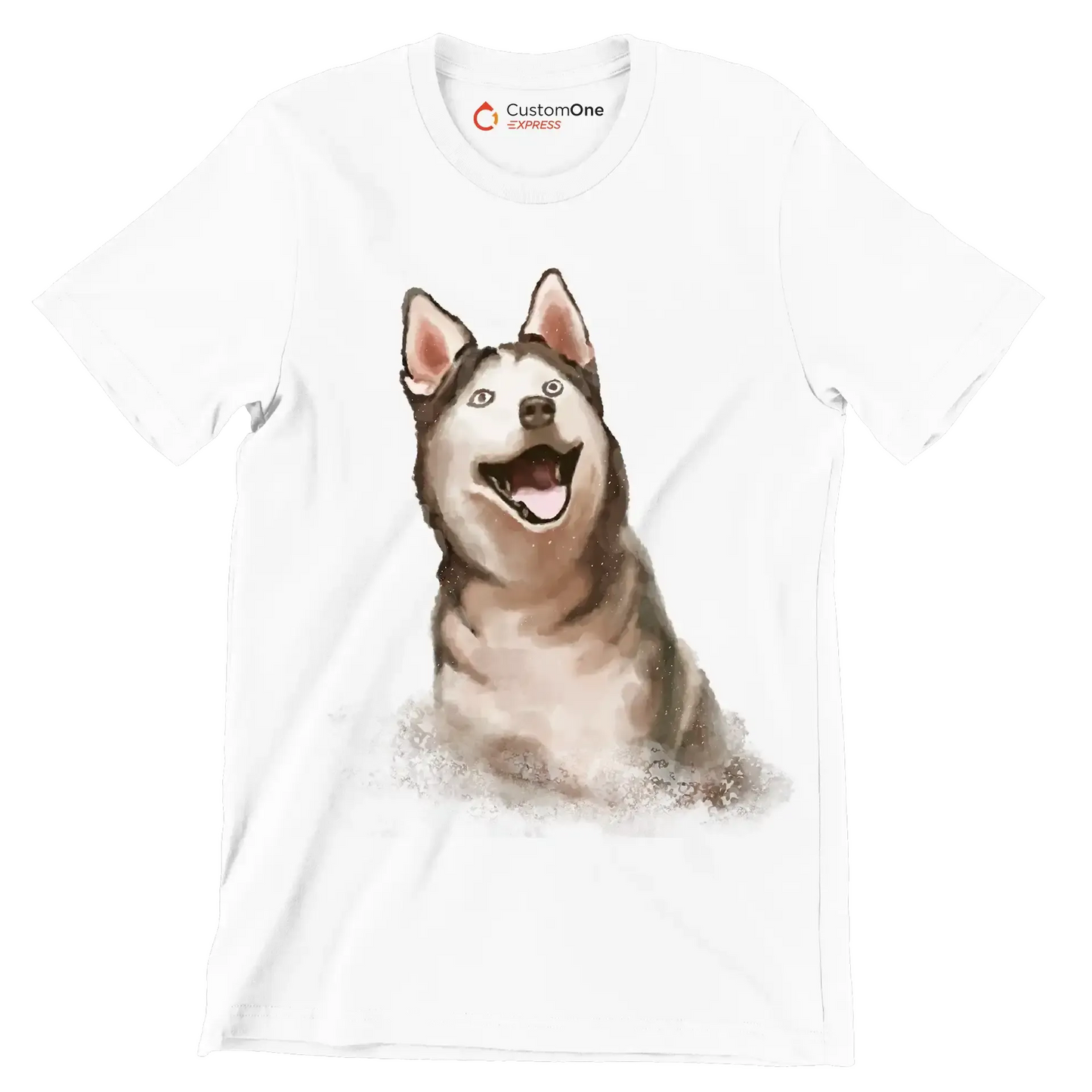 Siberian_Husky - Dog Themed T-Shirt-White-S-Custom One Express