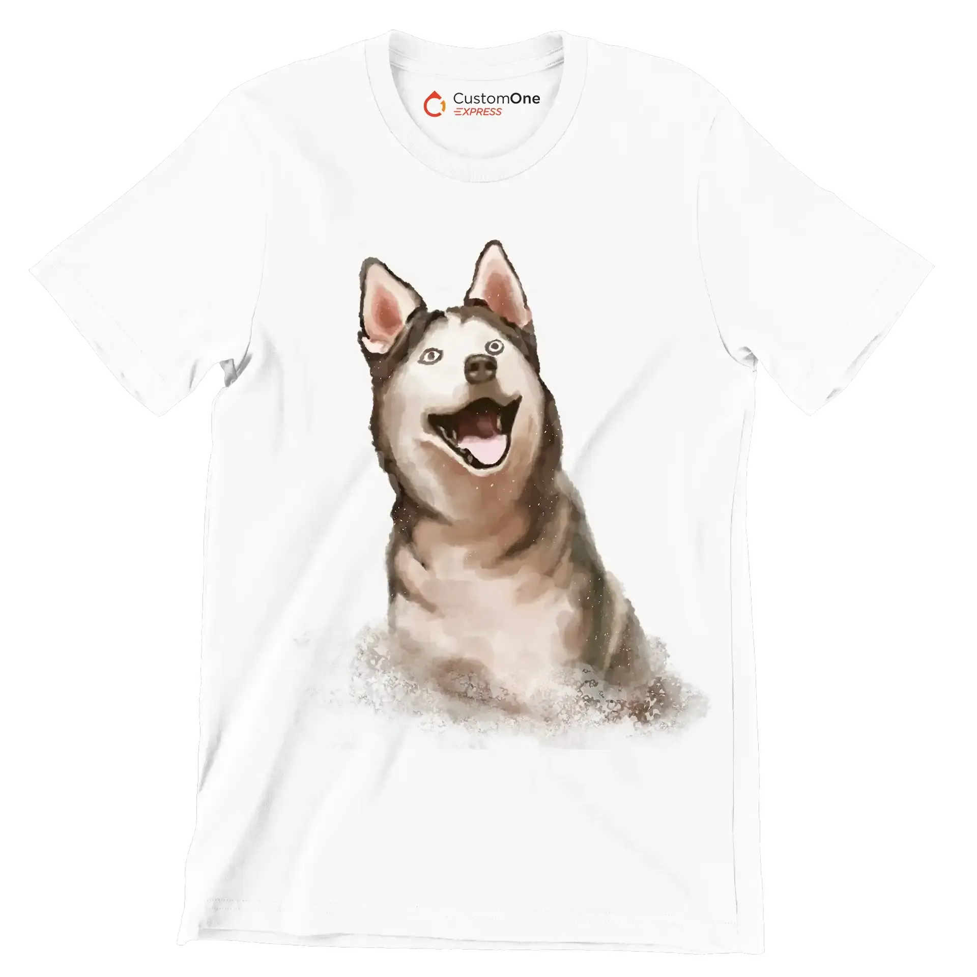 Siberian_Husky - Dog Themed T-Shirt-White-S-Custom One Express