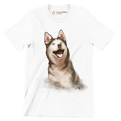 Siberian_Husky - Dog Themed T-Shirt-White-S-Custom One Express