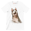 Siberian_Husky - Dog Themed T-Shirt-White-S-Custom One Express