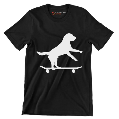 Skater Pup Vibes - Dog Themed T-Shirt-Black-S-Custom One Express
