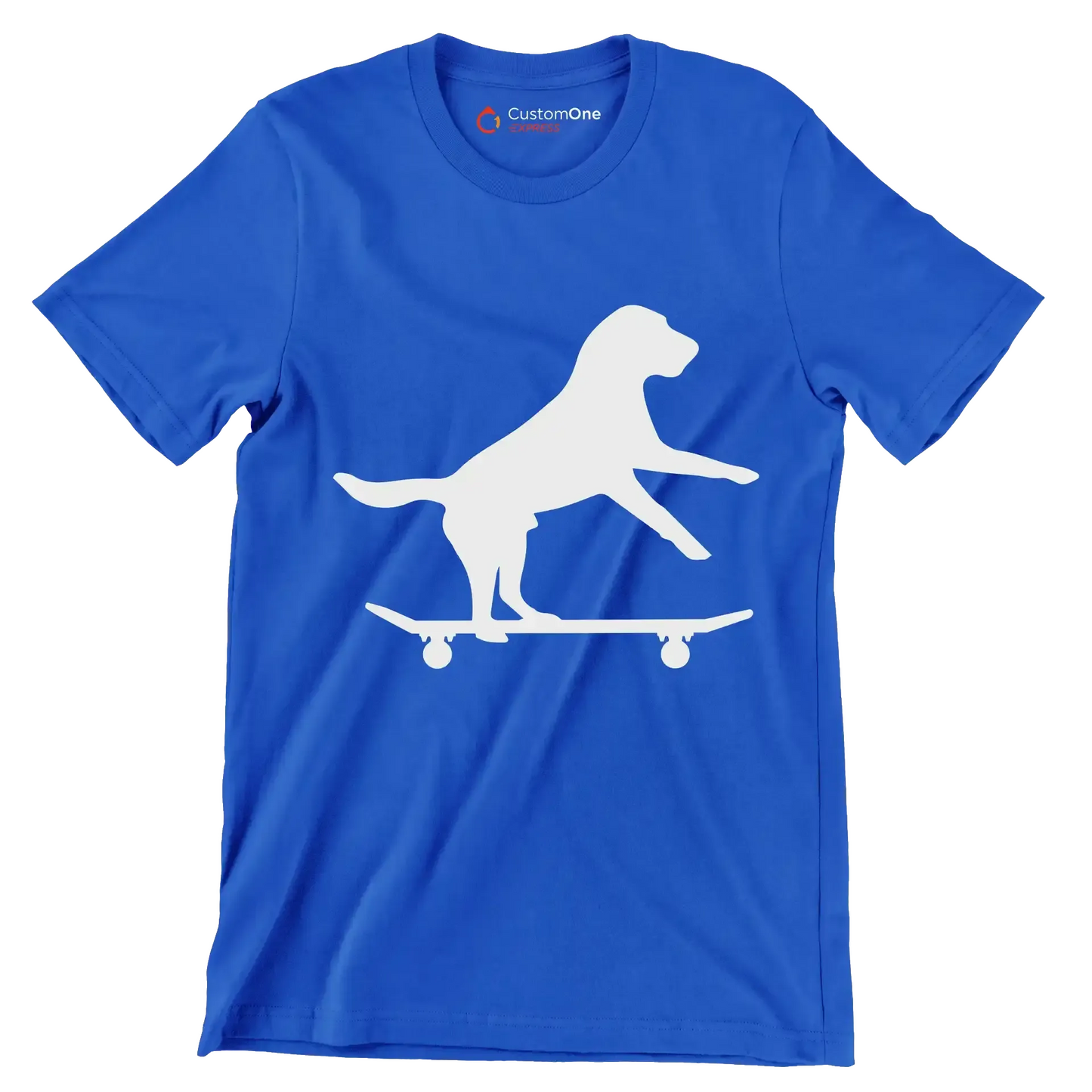 Skater Pup Vibes - Dog Themed T-Shirt-Blue-S-Custom One Express