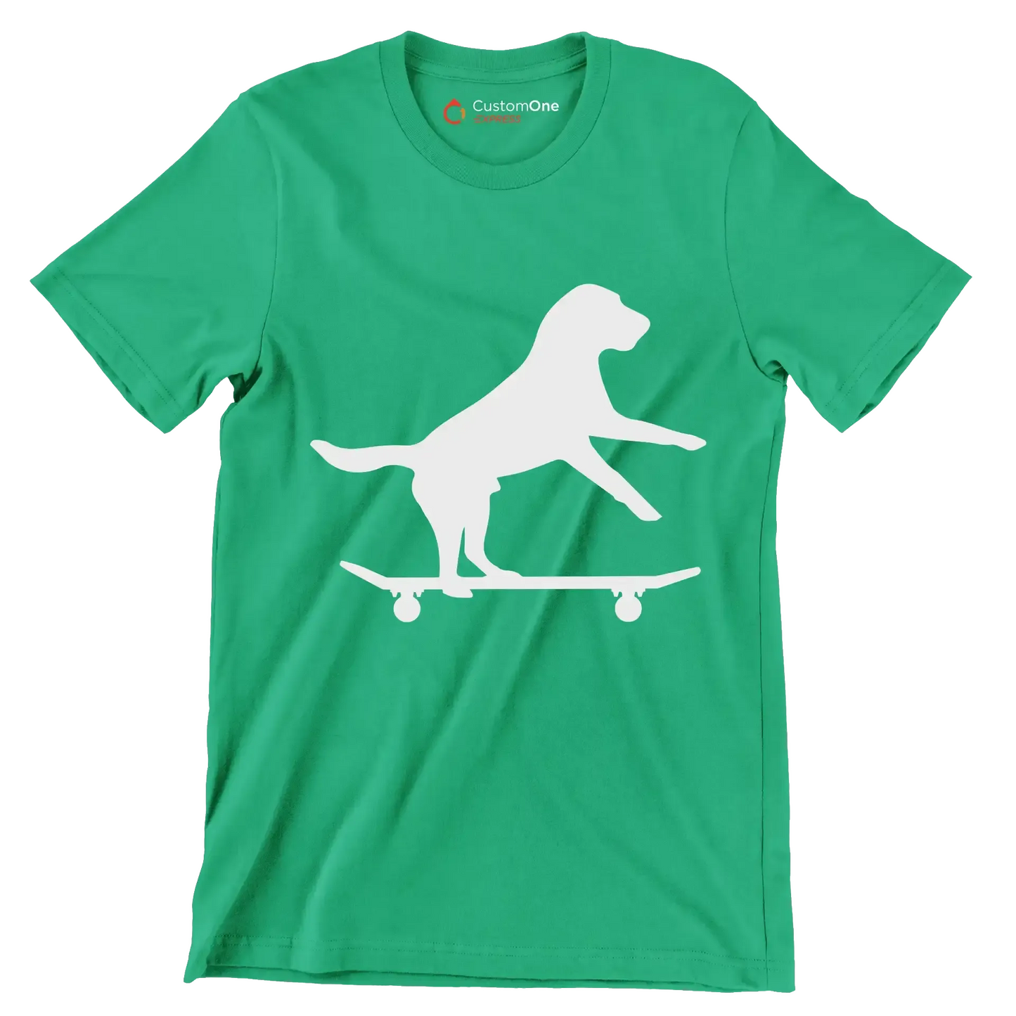 Skater Pup Vibes - Dog Themed T-Shirt-Green-S-Custom One Express