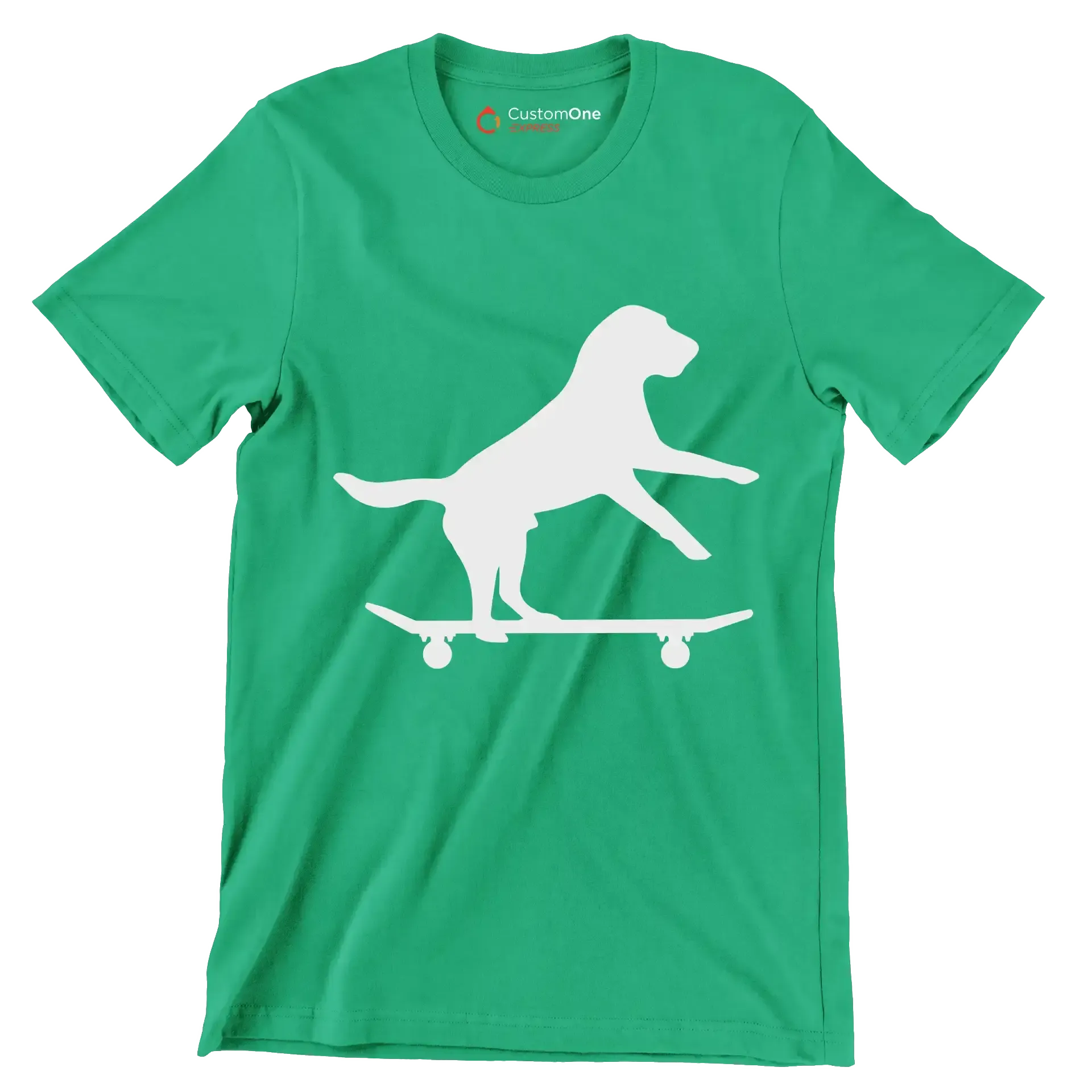 Skater Pup Vibes - Dog Themed T-Shirt-Green-S-Custom One Express