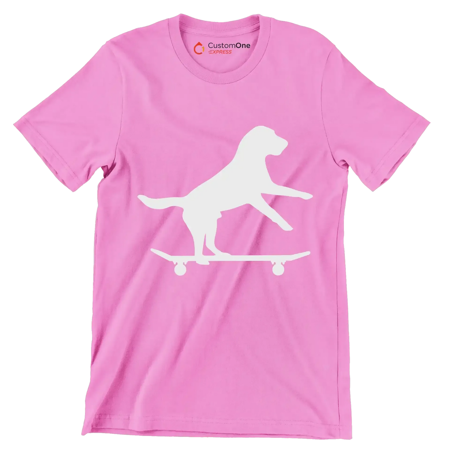 Skater Pup Vibes - Dog Themed T-Shirt-Pink-S-Custom One Express