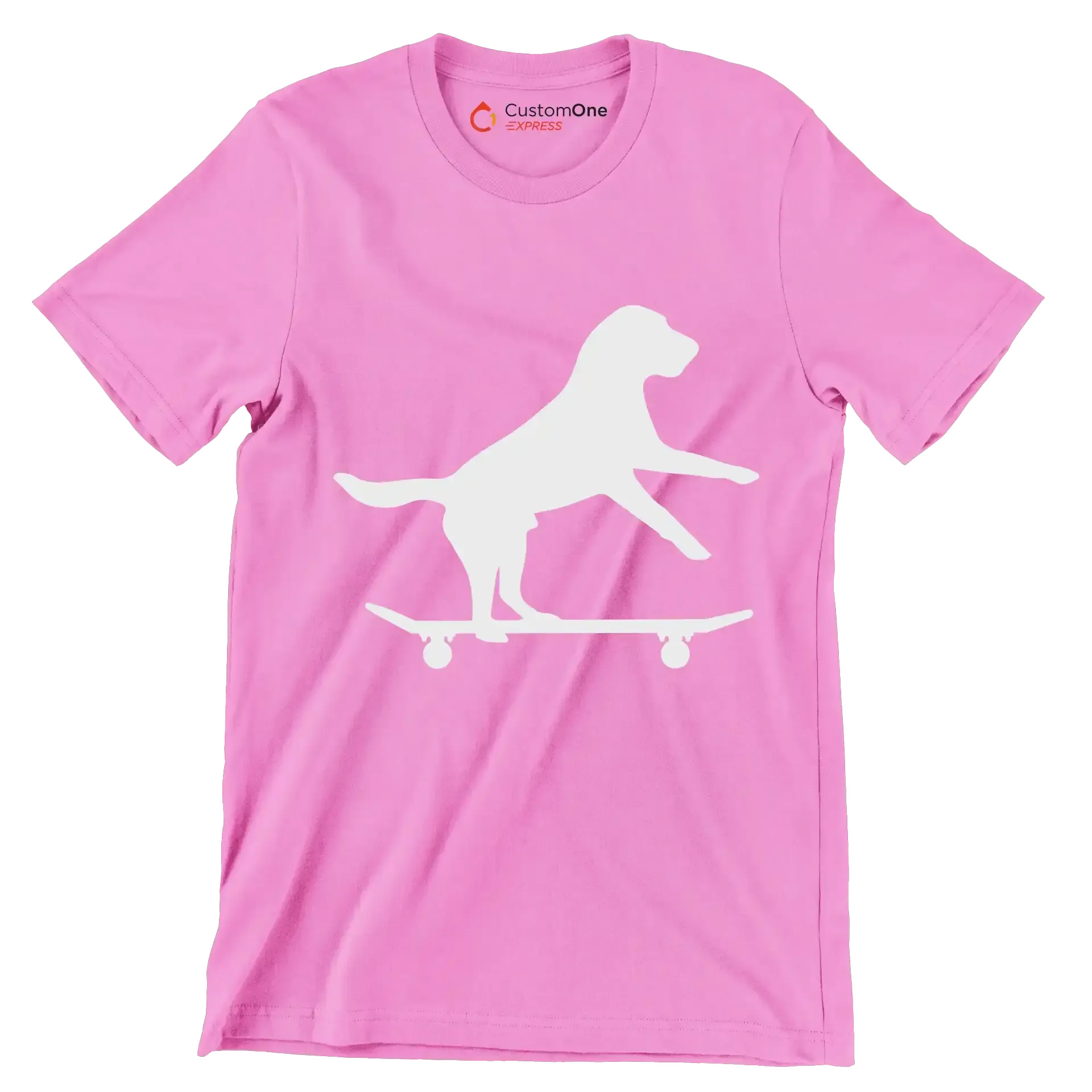 Skater Pup Vibes - Dog Themed T-Shirt-Pink-S-Custom One Express