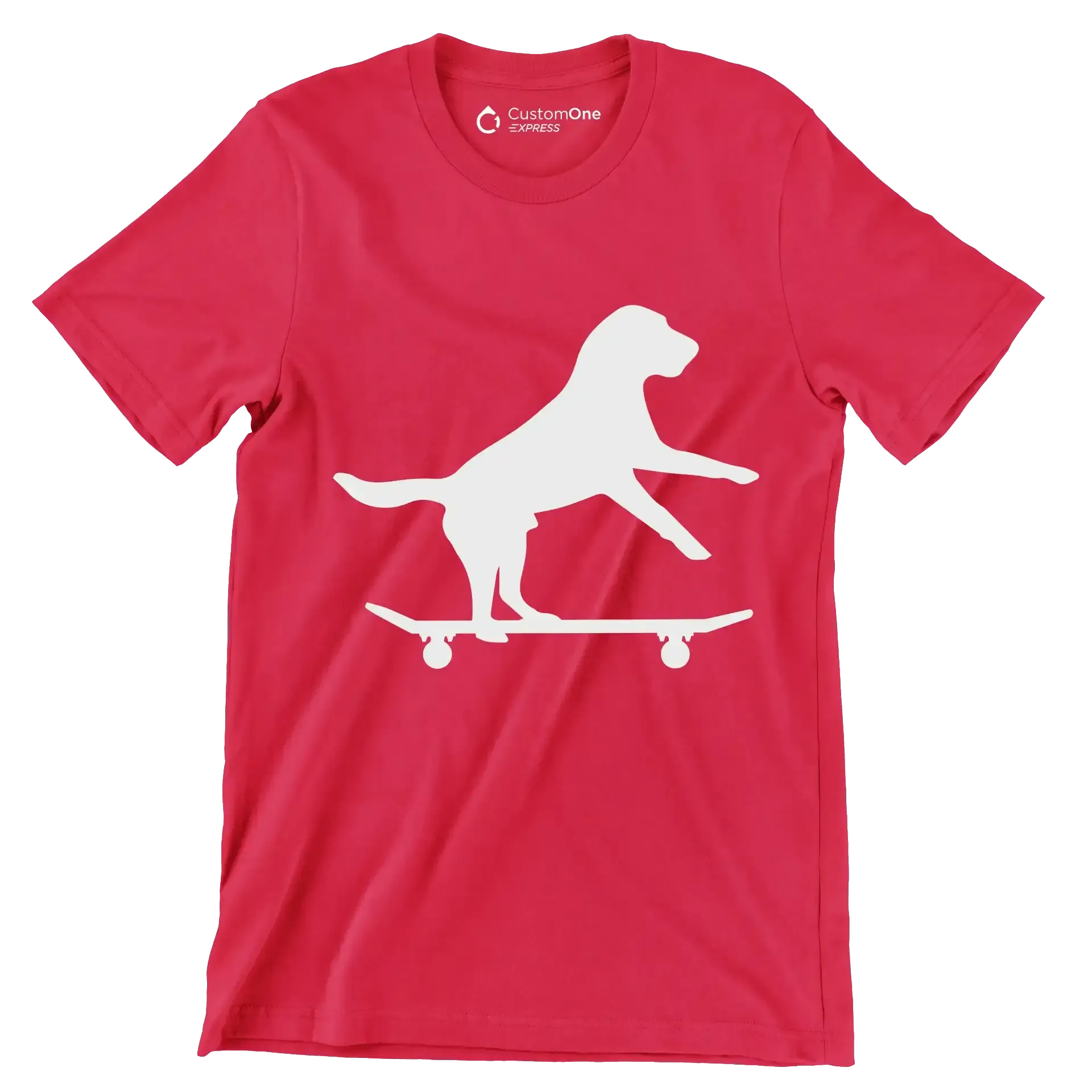 Skater Pup Vibes - Dog Themed T-Shirt-Red-S-Custom One Express