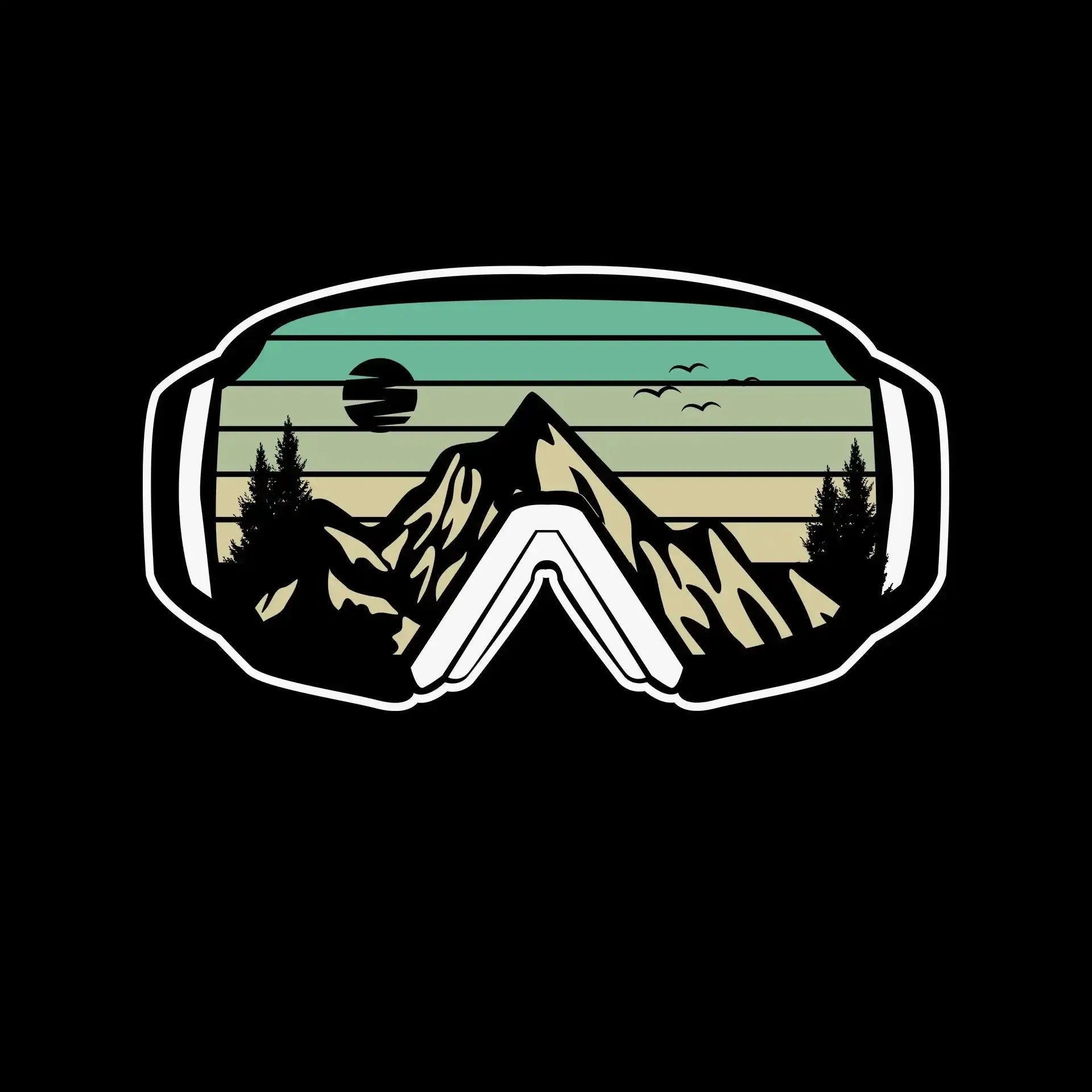 Ski Goggles Mountain T-Shirt – Adventure in Every View - Hiking Themed T-Shirt-Black-S-Custom One Express