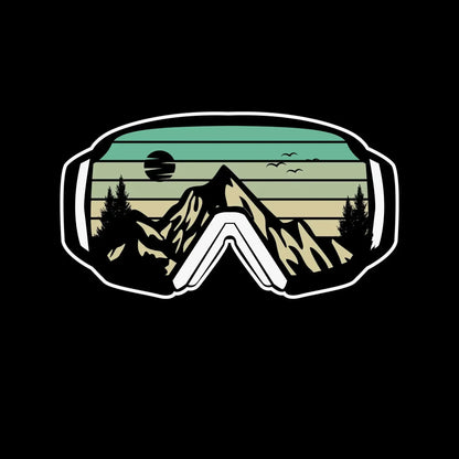 Ski Goggles Mountain T-Shirt – Adventure in Every View - Hiking Themed T-Shirt-Black-S-Custom One Express