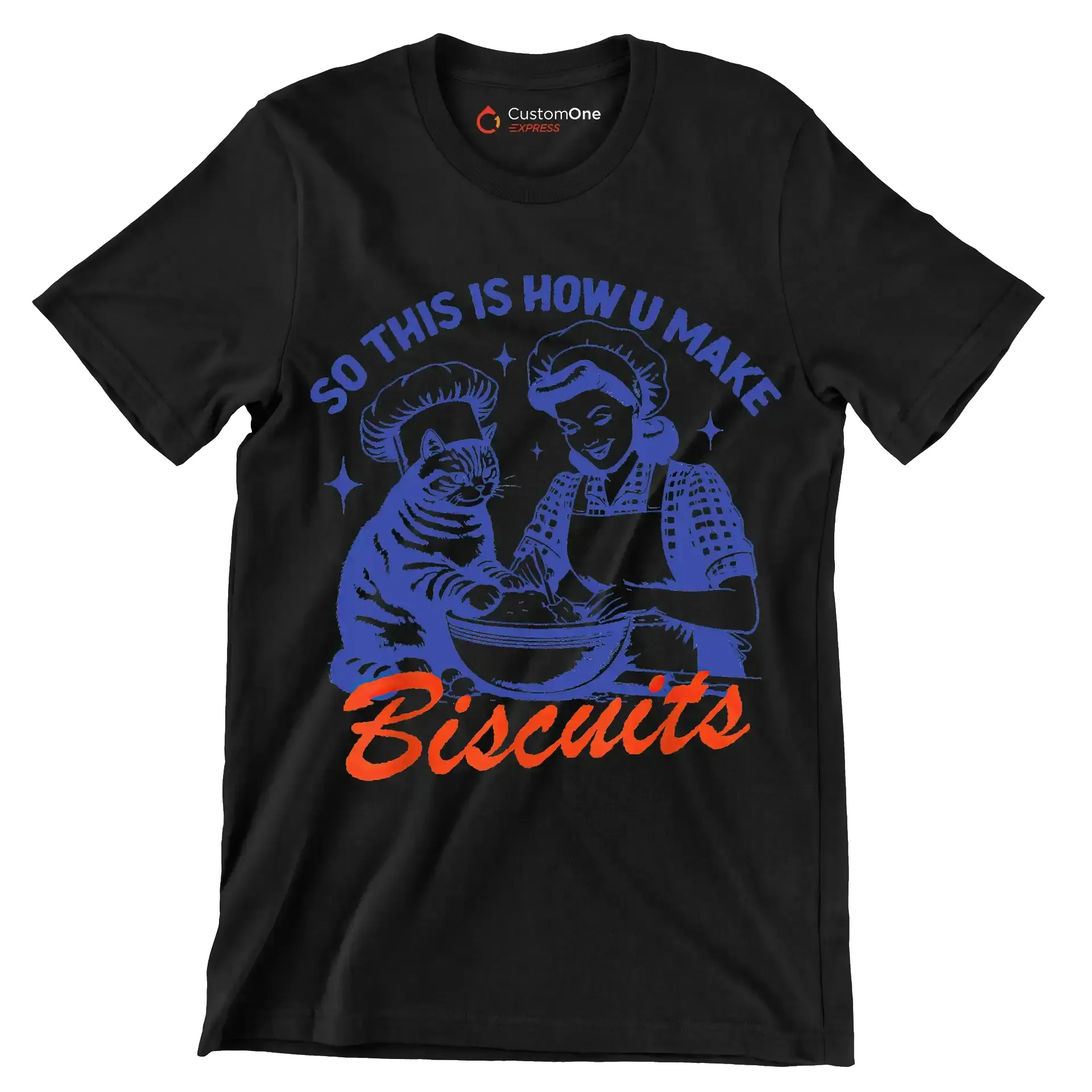 So this is how u make biscuits - Retro Themed T-Shirt-Black-S-Custom One Express