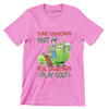 Some Grandmas Knit Real Grandmas Play Golf - Golf Themed T-Shirt-Pink-S-Custom One Express