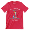 Some Grandmas Knit Real Grandmas Play Golf - Golf Themed T-Shirt-Red-S-Custom One Express