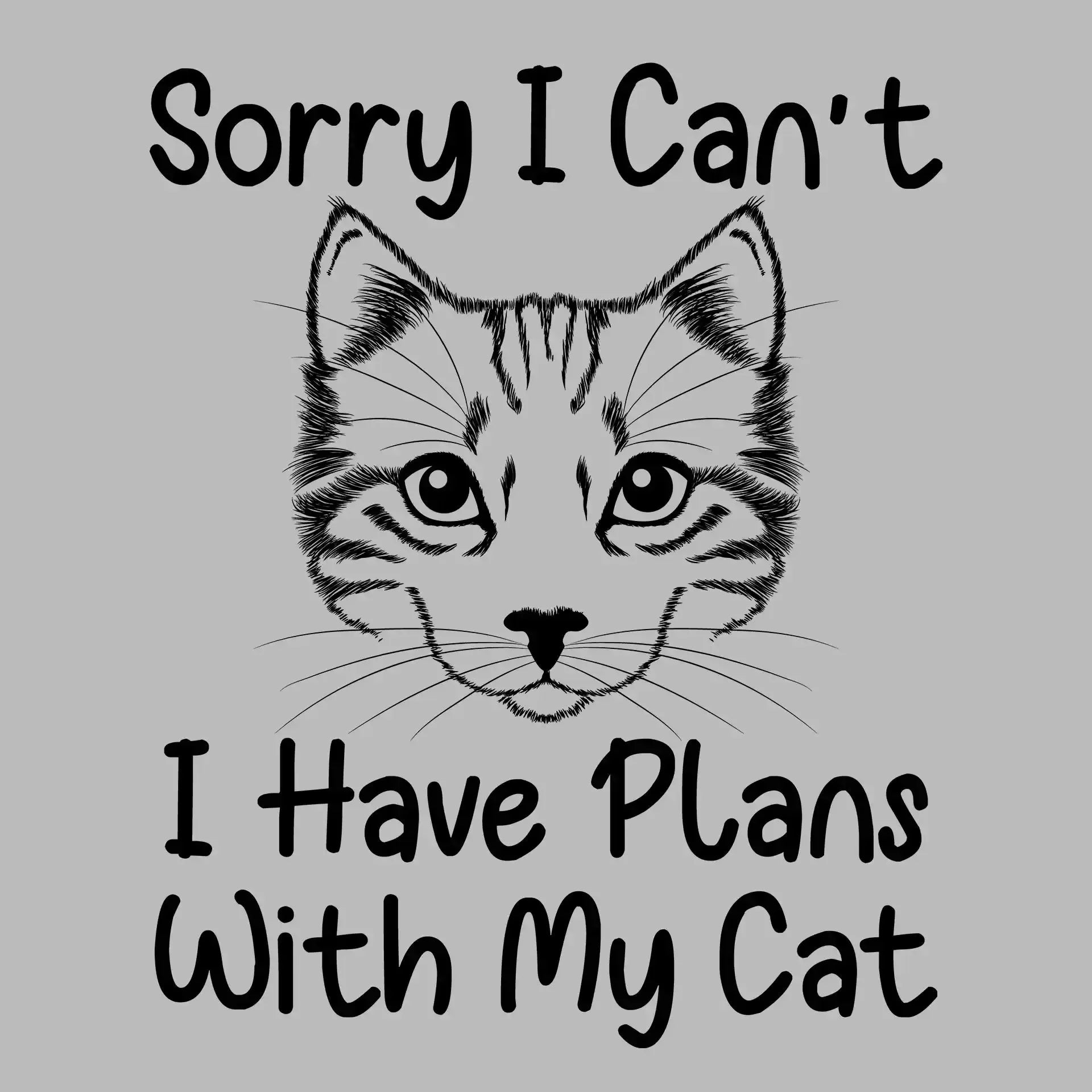 Sorry I can't I have plans with my cat - Cat Themed T-Shirt-Blue-S-Custom One Express