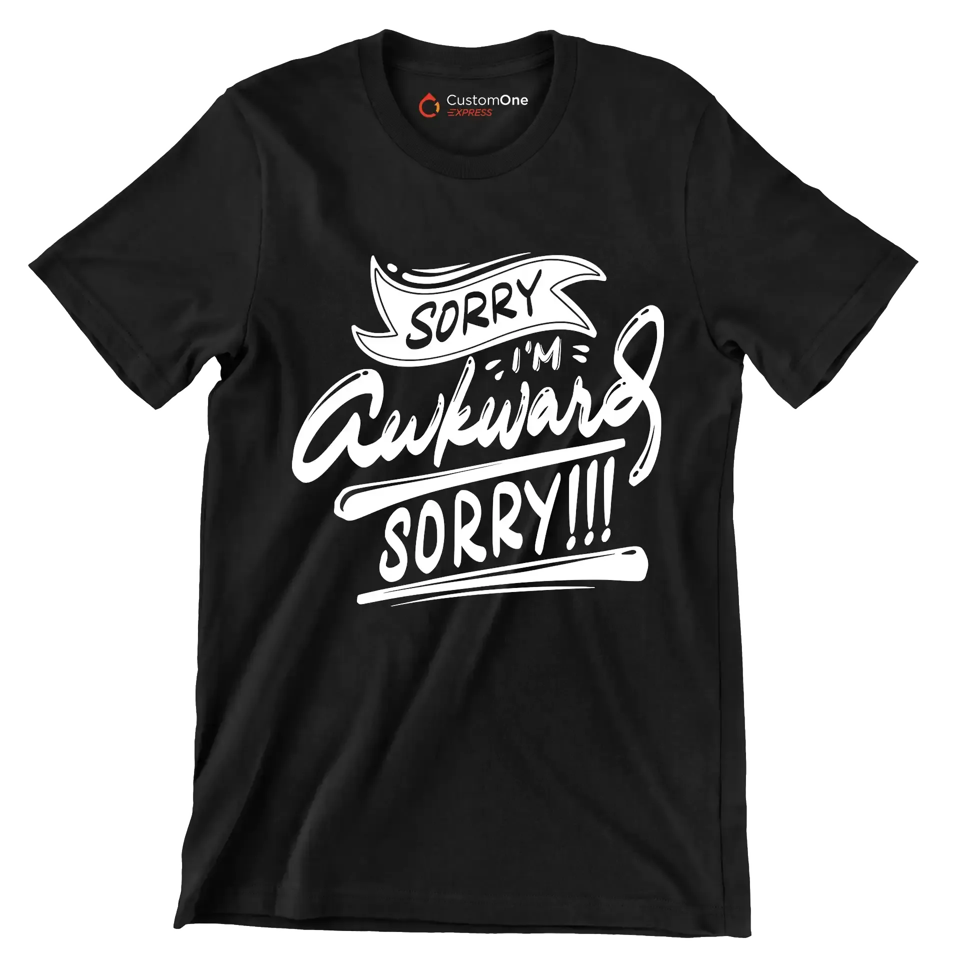 Sorry I'm awkward sorry - Sarcasm Themed T-Shirt-Black-S-Custom One Express