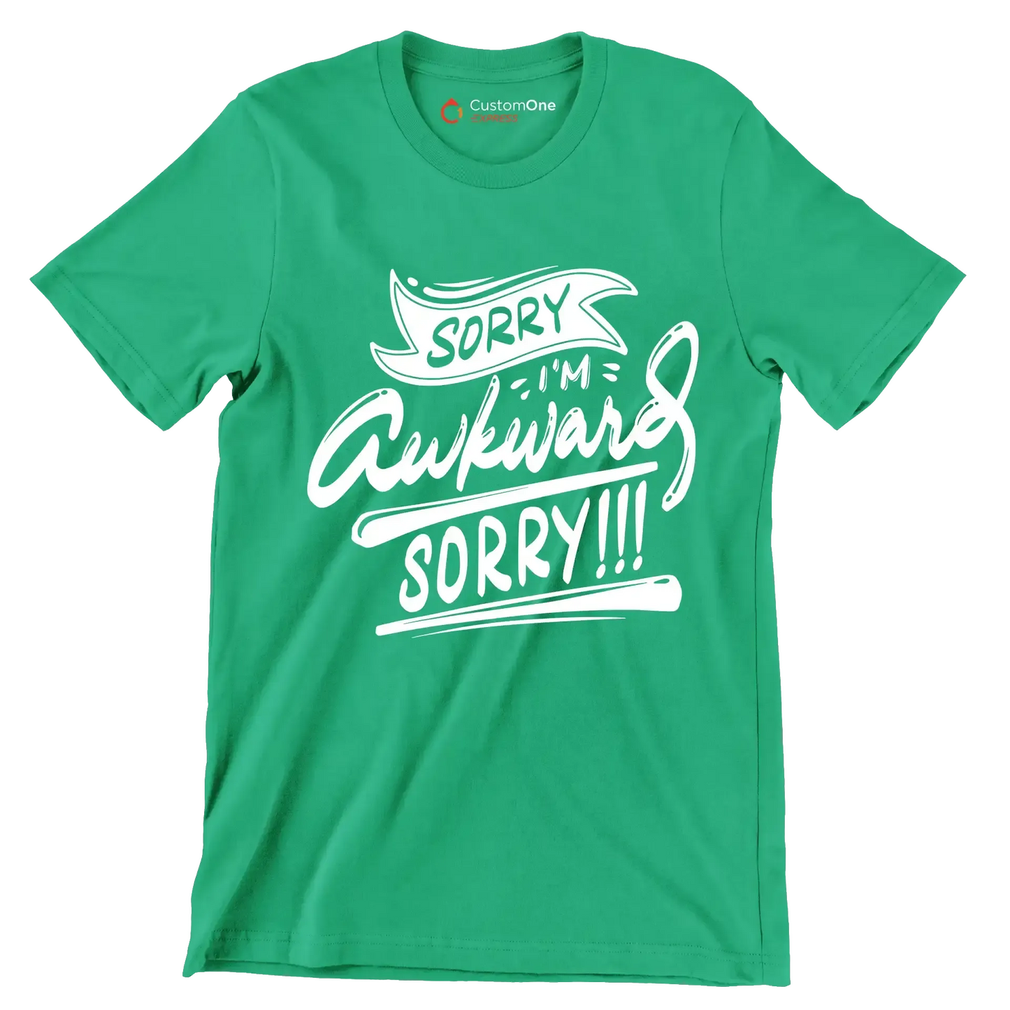 Sorry I'm awkward sorry - Sarcasm Themed T-Shirt-Green-S-Custom One Express