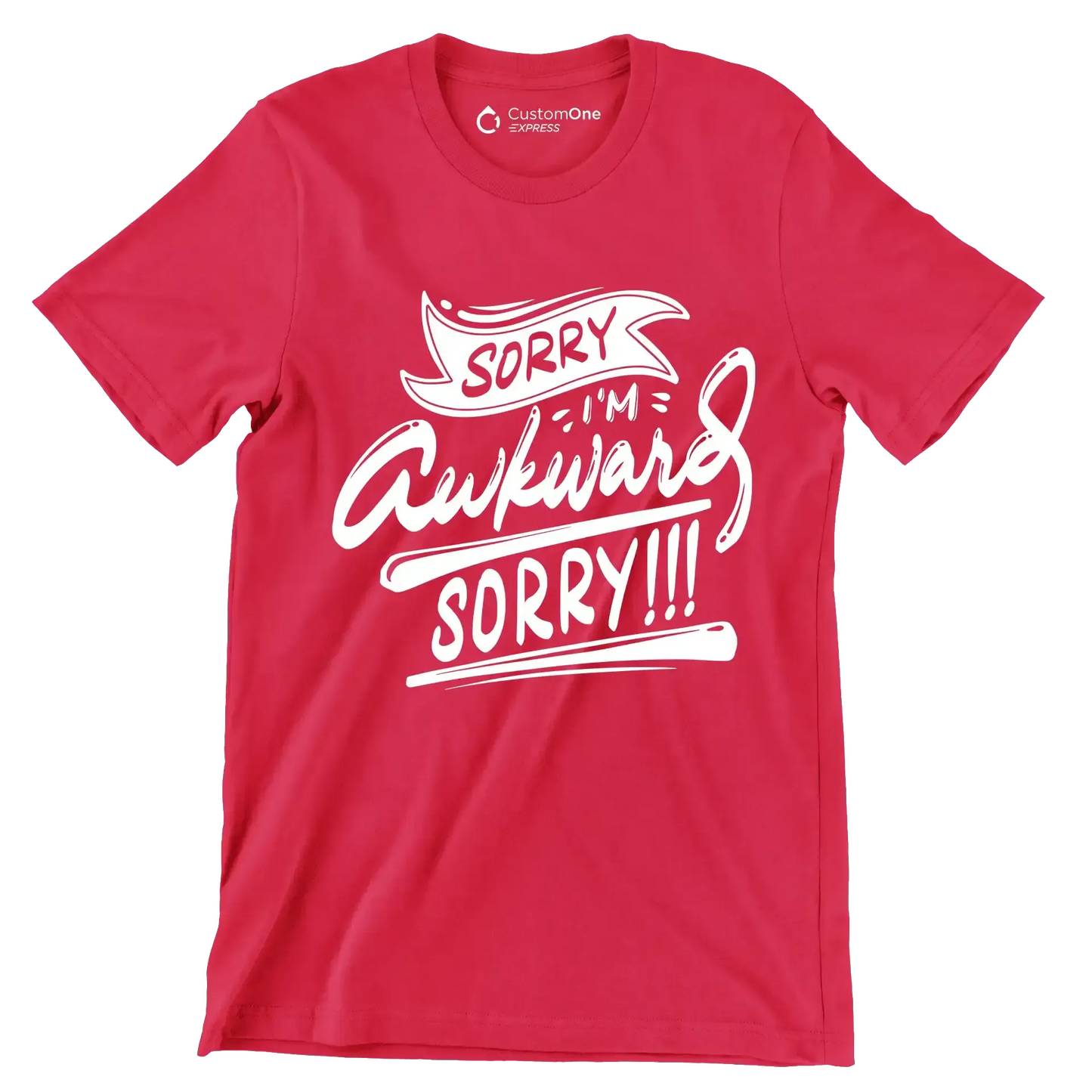 Sorry I'm awkward sorry - Sarcasm Themed T-Shirt-Red-S-Custom One Express