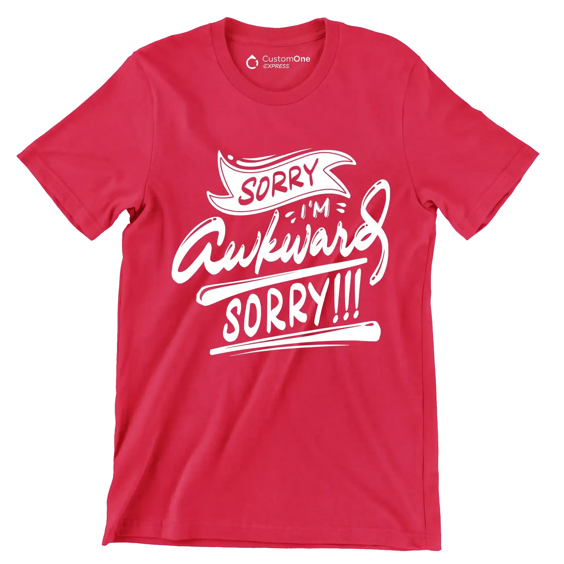 Sorry I'm awkward sorry - Sarcasm Themed T-Shirt-Red-S-Custom One Express