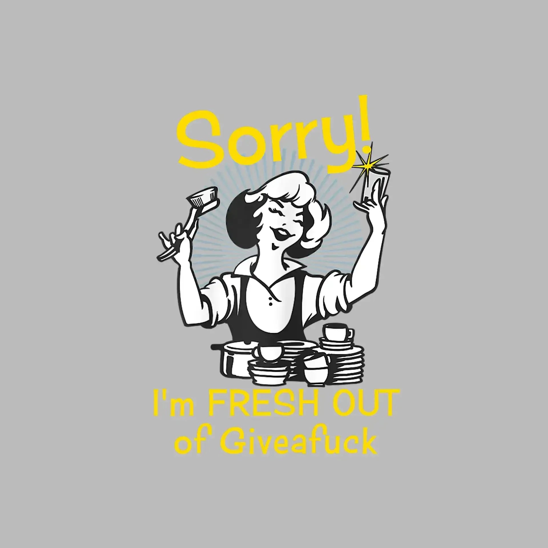 Sorry! I'm fresh out of giveafuck - Retro Themed T-Shirt-Black-S-Custom One Express