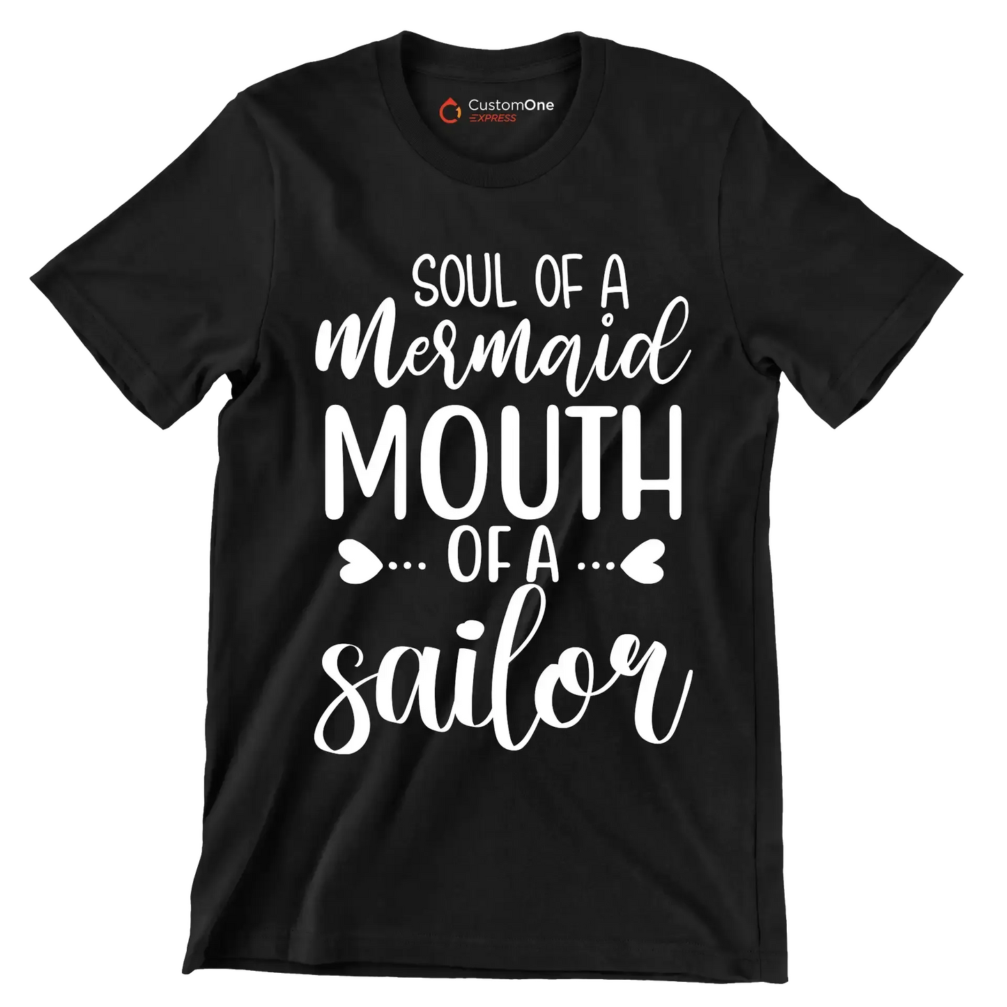 Soul of a mermaid mouth of a sailor - Sarcasm Themed T-Shirt-Black-S-Custom One Express