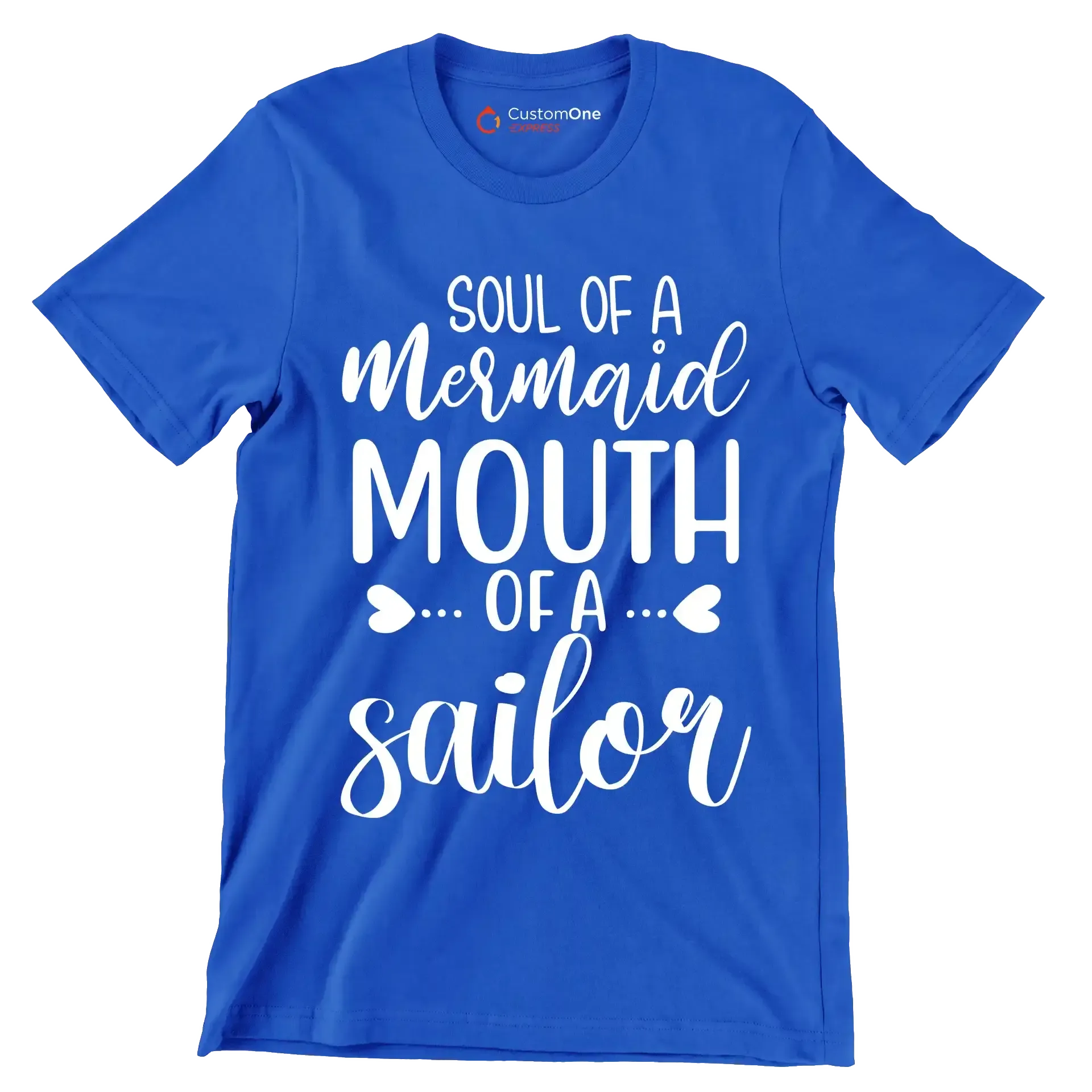 Soul of a mermaid mouth of a sailor - Sarcasm Themed T-Shirt-Blue-S-Custom One Express