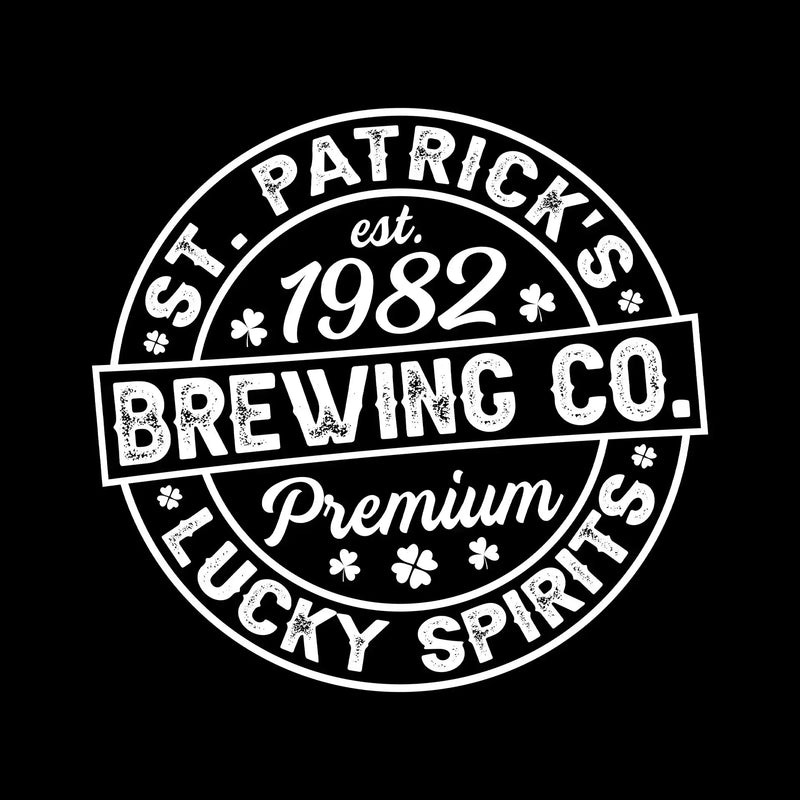 St. Patrick's Brewing Co. Est. 1982 Premium Lucky Spirits - St. Patrick's Day T-Shirt-Green-S-Custom One Express