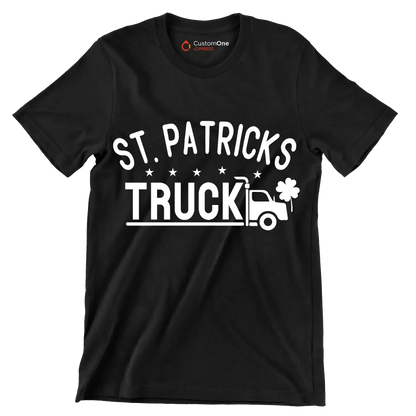 St. Patricks Truck - St. Patrick's Day T-Shirt-Black-S-Custom One Express