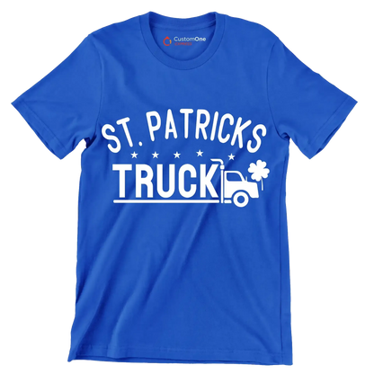 St. Patricks Truck - St. Patrick's Day T-Shirt-Blue-S-Custom One Express