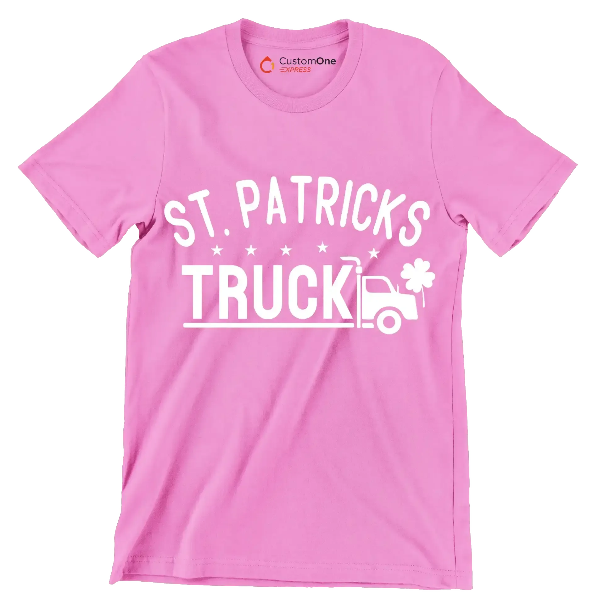 St. Patricks Truck - St. Patrick's Day T-Shirt-Pink-S-Custom One Express