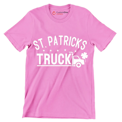 St. Patricks Truck - St. Patrick's Day T-Shirt-Pink-S-Custom One Express