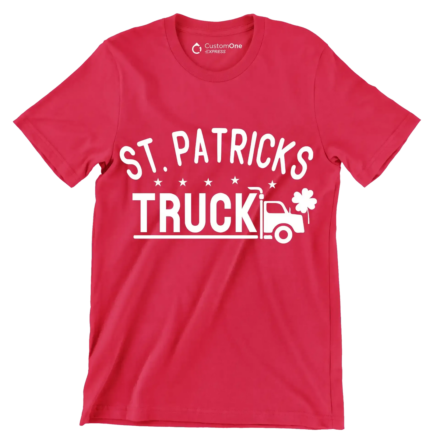St. Patricks Truck - St. Patrick's Day T-Shirt-Red-S-Custom One Express
