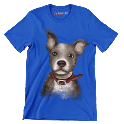 Staffordshire_Bull_Terrier - Dog Themed T-Shirt-Blue-S-Custom One Express