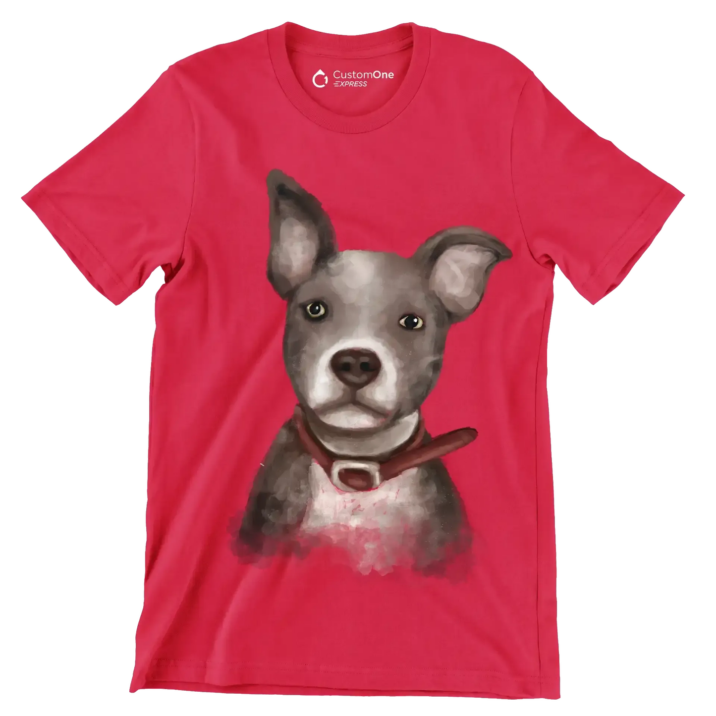 Staffordshire_Bull_Terrier - Dog Themed T-Shirt-Red-S-Custom One Express