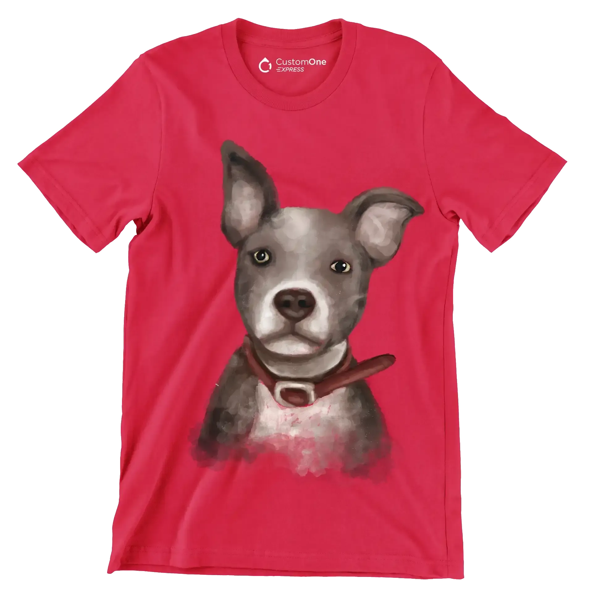 Staffordshire_Bull_Terrier - Dog Themed T-Shirt-Red-S-Custom One Express