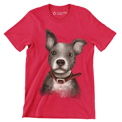 Staffordshire_Bull_Terrier - Dog Themed T-Shirt-Red-S-Custom One Express