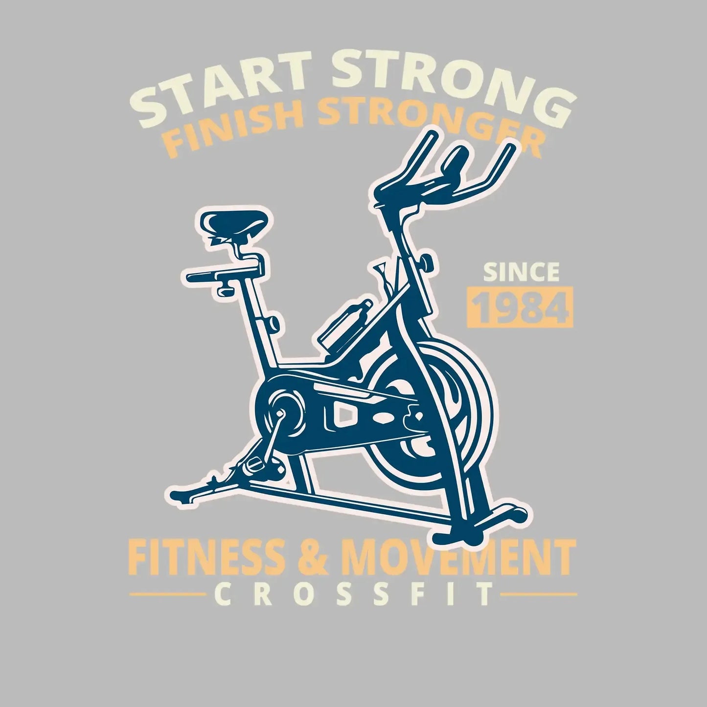 Start Strong Finish Stronger Since 1984 Fitness Movement Crossfit - Gym Themed T-Shirt-Black-S-Custom One Express