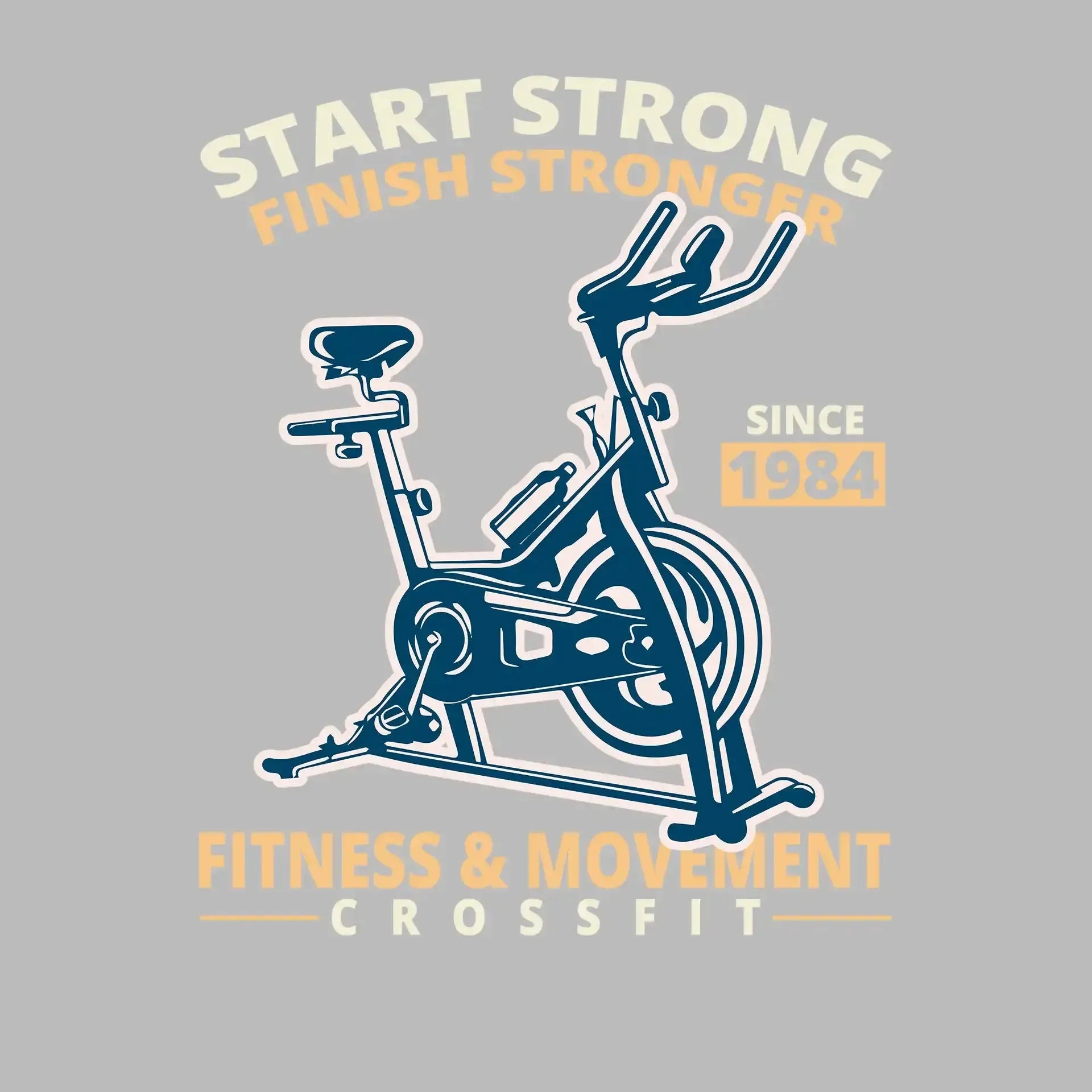 Start Strong Finish Stronger Since 1984 Fitness Movement Crossfit - Gym Themed T-Shirt-Black-S-Custom One Express