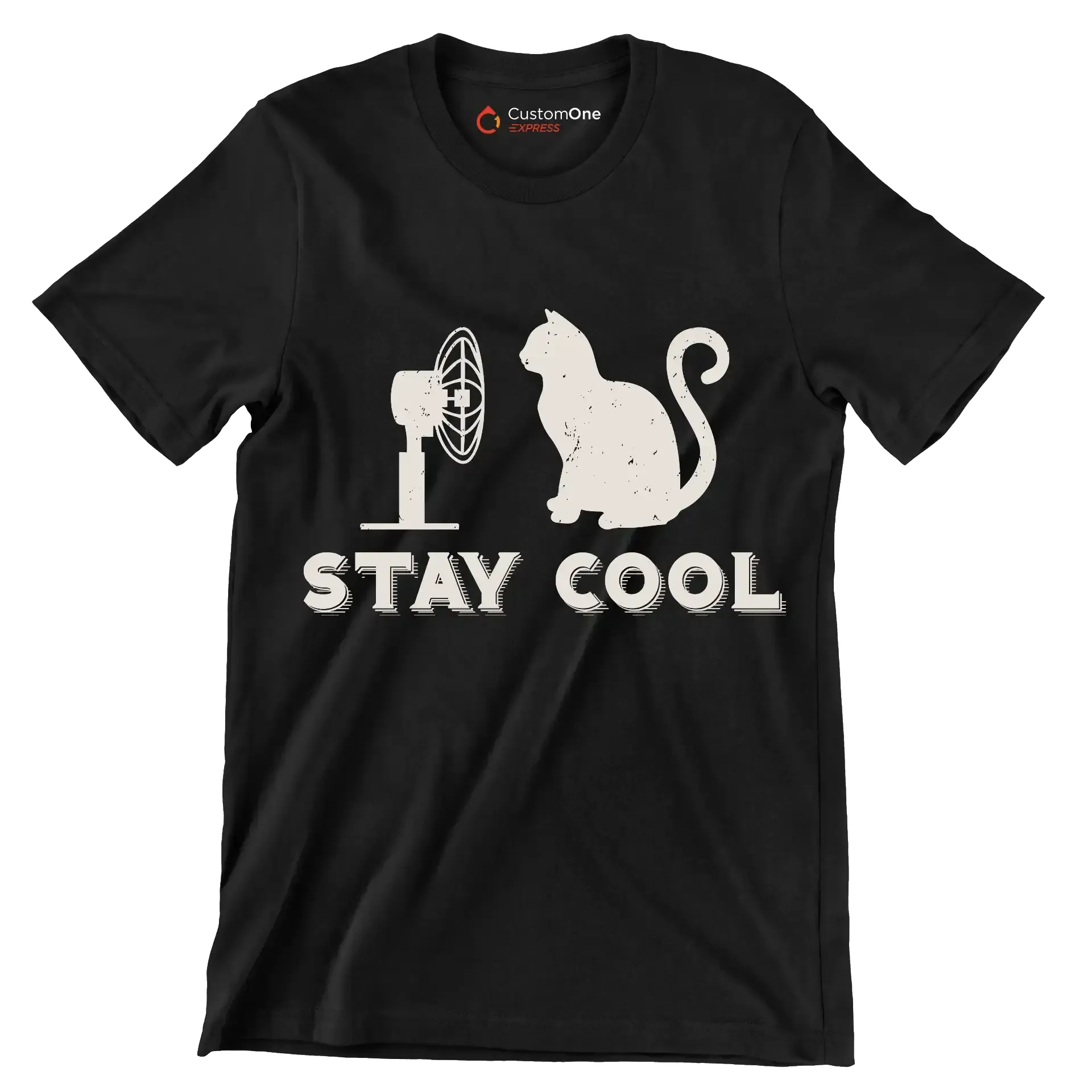 Stay cool - Cat Themed T-Shirt-Black-S-Custom One Express